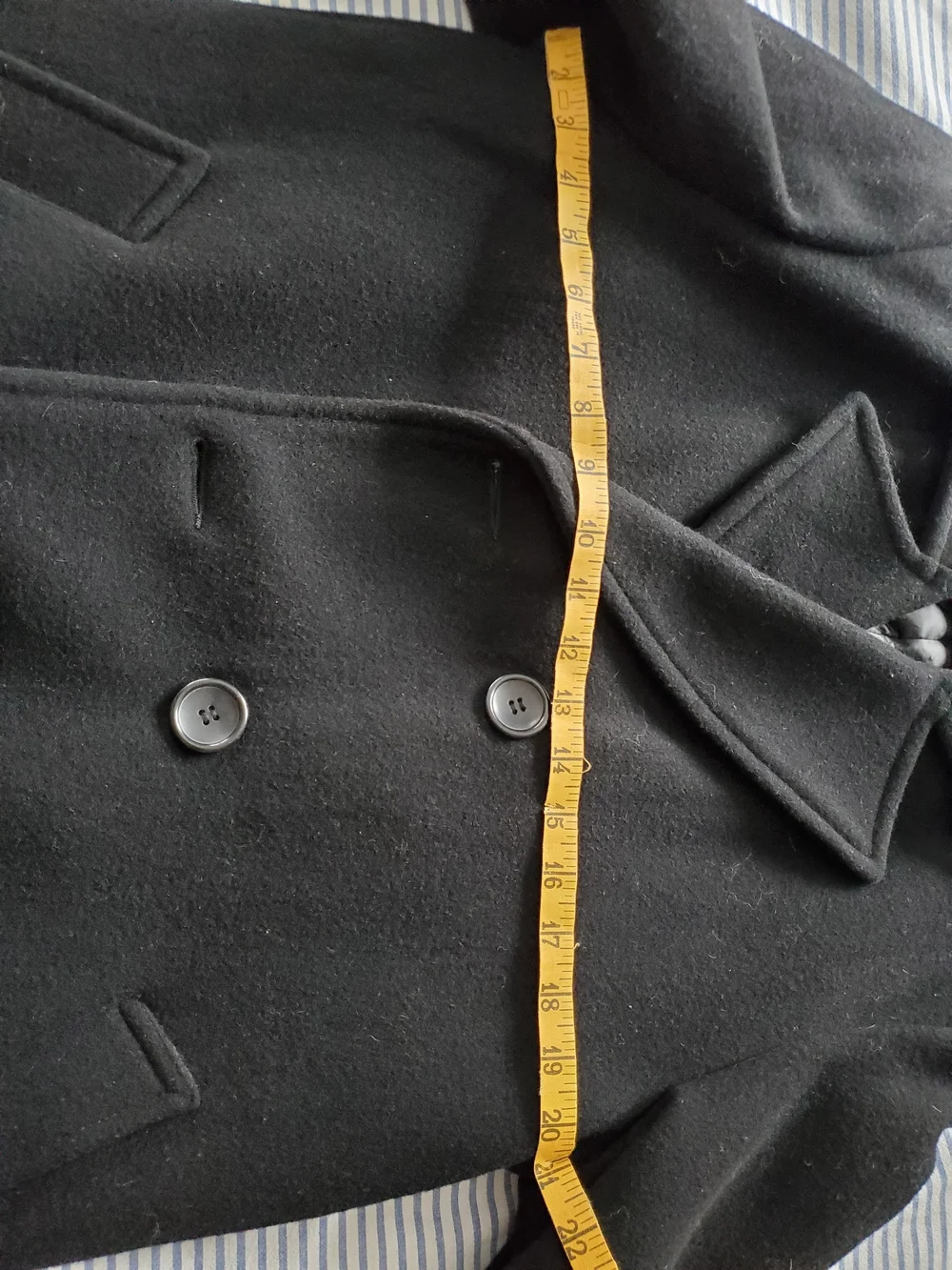 Men's Black Wool Blend Peacoat